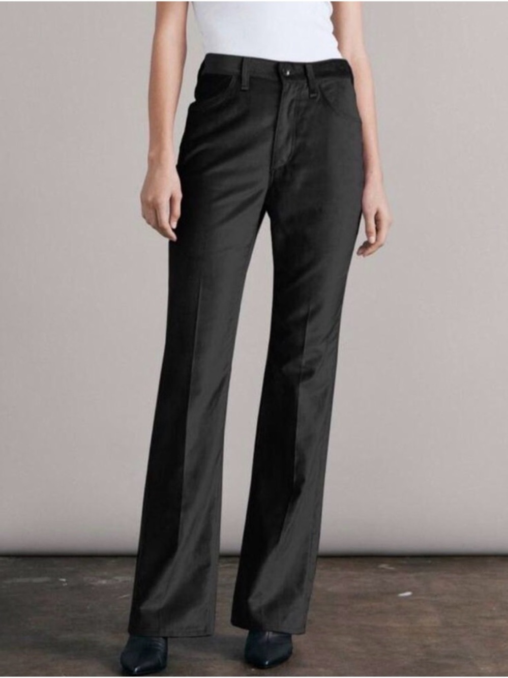 Rag & Bone Women's Black Jacey High-Rise Velvet Pants, Size 0